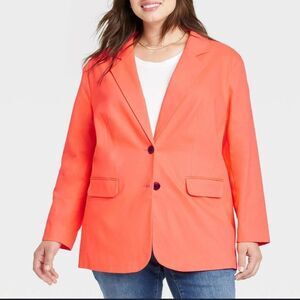 Ava & Viv Women's Coral Orange Blazer, 3X